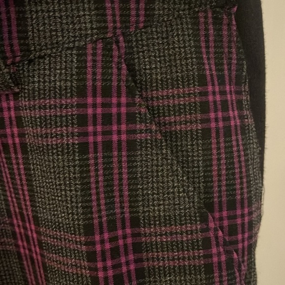 Lane‎ Bryant Women’s Slacks  20R plaid gray & purple Zipper expanded waistband . - Picture 4 of 13